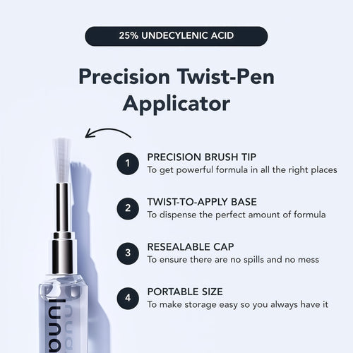 Lunavia Antifungal Pen – Cures Most Athlete’s Foot, Jock Itch, and Ringworm - 25% Undecylenic Acid with added Tea Tree, Jojoba, Clove Bud Oils & Aloe